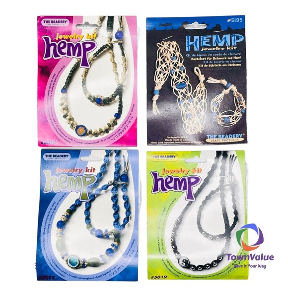The Beadery Hemp Jewelry Making Craft Kit Set Of 4 1998 2001 Friendship Bracelet - Picture 1 of 10